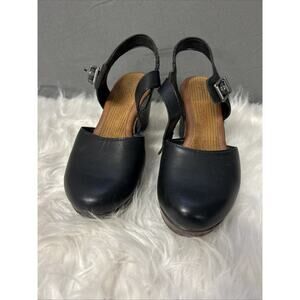 BOC Børn Size Woman’s Mary Jane Clog Sandals Size 7 Black Faux Leather